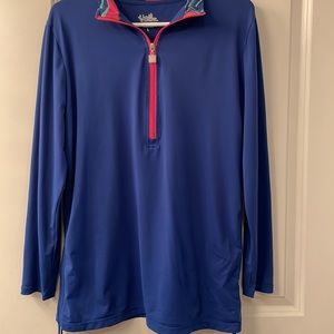 UPF 50 blue half zip pullover